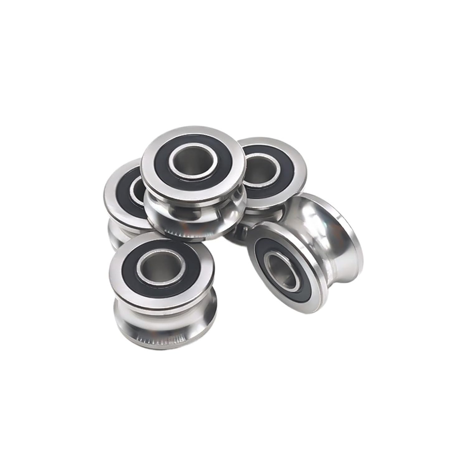 4PCS Deep Groove Pulley Bearings T22 U22 8x22.5x14.5x13.5mm Roller Wheel Traces Walking Guide Rail Bearing(U22 8x22.5x14.5)