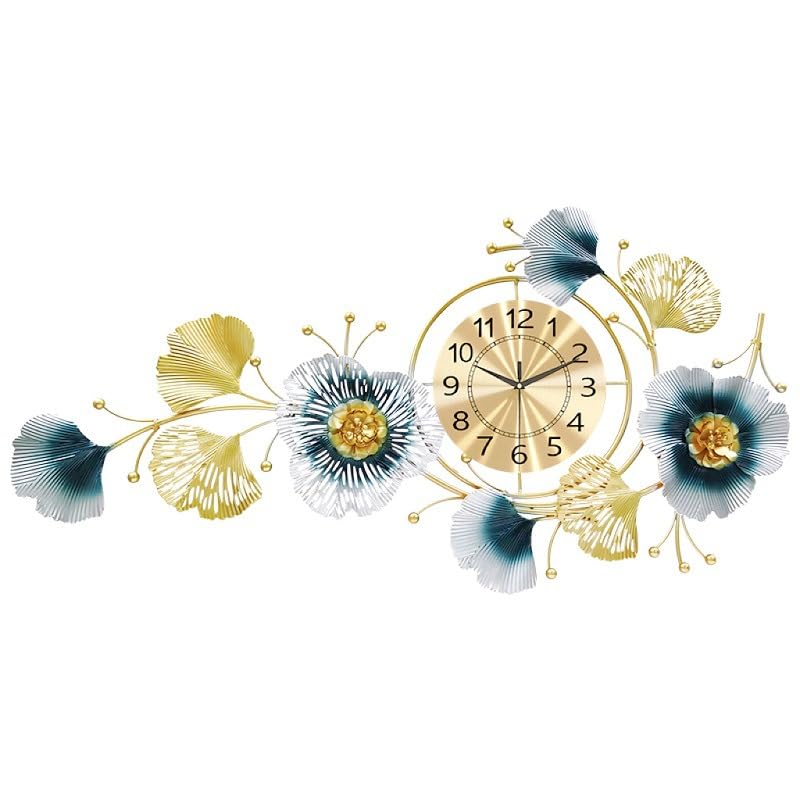 Horloge murale salon ginkgo silencieuse pour un intérieur apaisant
