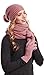Produktbild Hilltop Winter Kombi Set aus Winter Schal, passender Strickmütze und Handschuhe, 3-tlg., Farbe:Altrosa mit Handschuhen