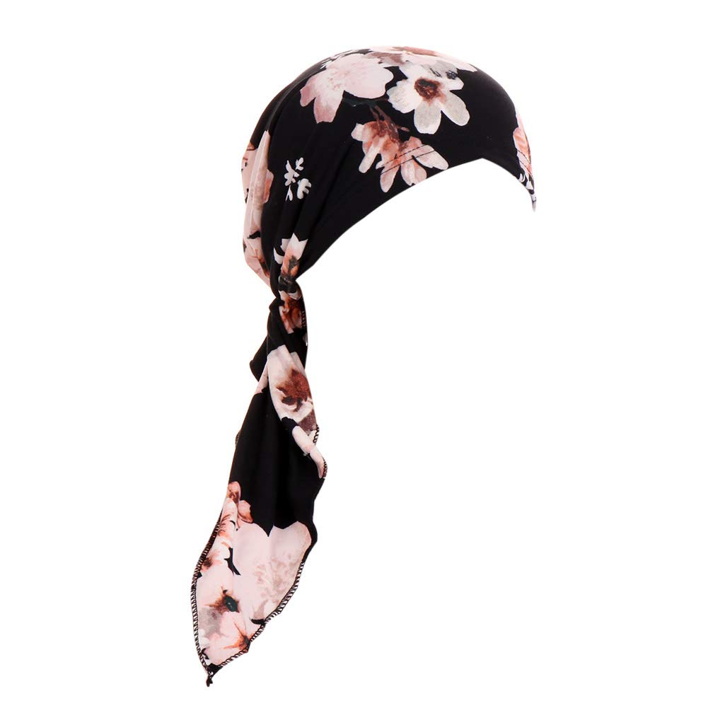 Fxhixiy Pre-Tied Bandana Turban Hat Chemo Cancer Headscarf Headwraps Headwear for Women Hair Cover Hat