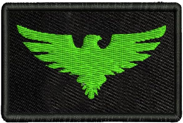 ISEE 360® Eagle Embroidery Sweable Applique Patches for Riders Jackets Bags Clothes Any Dress Etc L x H 2 x 3 inch (Green)