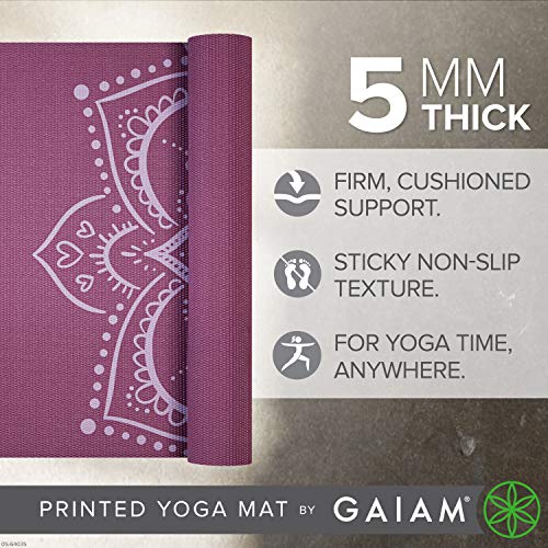 image for Gaiam Yoga Mat Premium Print Non Slip Exercise & Fitness Mat for All T