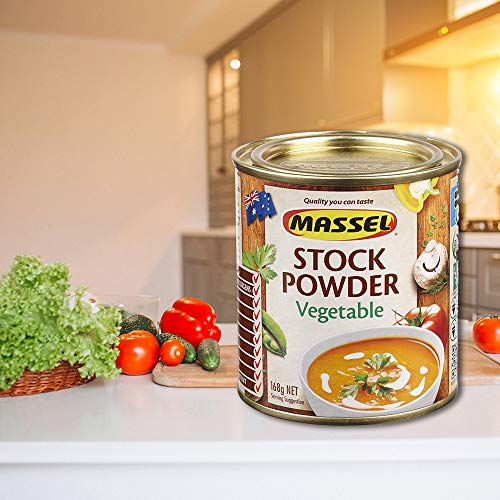 Massel, Stock Powder - No MSG, Gluten-Free, Vegetable Flavour - 168 g, Pack of 6 Canned Soup Stock