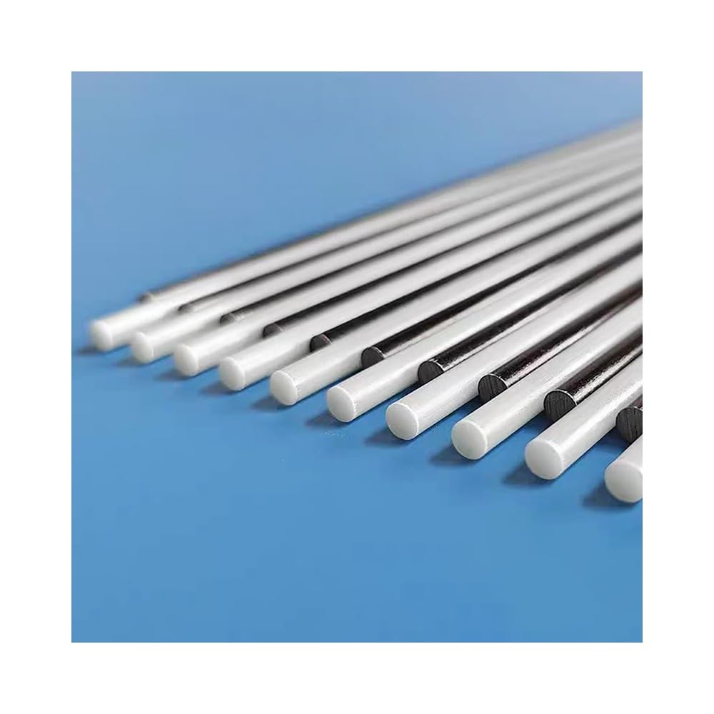 10Pcs Pręty z Włókna Szklanego Odporne na Wysokie Temperatury 500mm, Lite Pręty 0.8-10mm, Lekkie & Wytrzymałe Trzony dla Modeli RC, Części Dronów & Zestawów Naprawczych(Black,10x500mm)