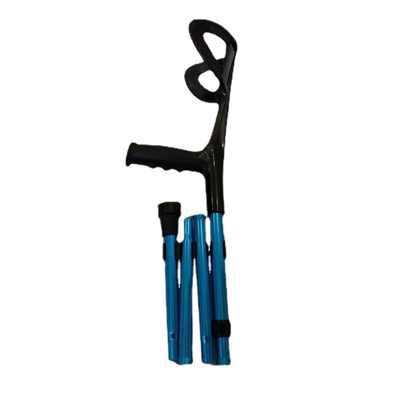 Bastones Muleta Codo Plegable, Aleación De Aluminio, Cuatro Pliegues, Codo, Muleta De Antebrazo Muletas De Codo Asistencia De Aluminio Ultraligera Plegable Altura Ajustable Cm Con Mango Cómodo (Azul)