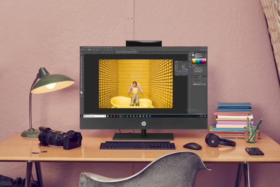 Image of HP ProOne 600 G5 All-in-One Desktop Computer, 21.5 inch FHD (1920 x 1080) PC, Intel Core i5-9400 6-Core, 8GB DDR4 RAM, 256GB SSD, DisplayPort, Wired Keyboard & Mouse, WiFi, Windows 11 Pro (Renewed)