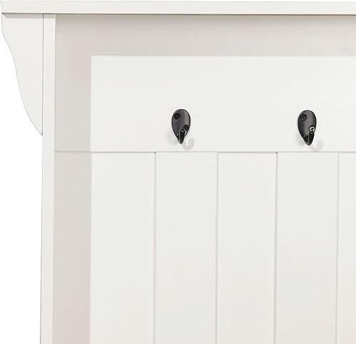 Miniatura 6 de Flash Furniture Árbol de pasillo de cachemira con banco, 3 ganchos individuales y 4 cubos de almacenamiento inferiores con estantes ajustables,
