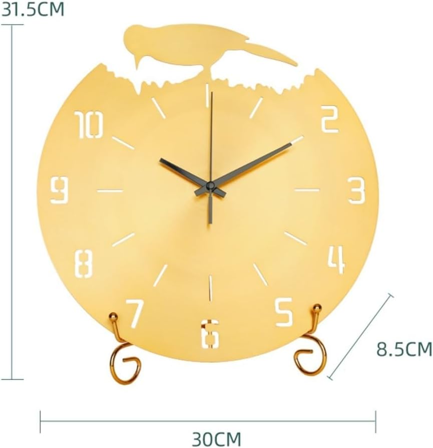 Desk Clock Round Desk Clock Silent Shelf Table Clocks All Brass Desk Clock Simple Fashion Desktop Clock Living Room Home Art Desktop Decoration Decorative Mantel Clock