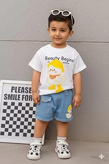 ES,Unisex Baby boys and girls Summer cotton shirt pant dress Price In India