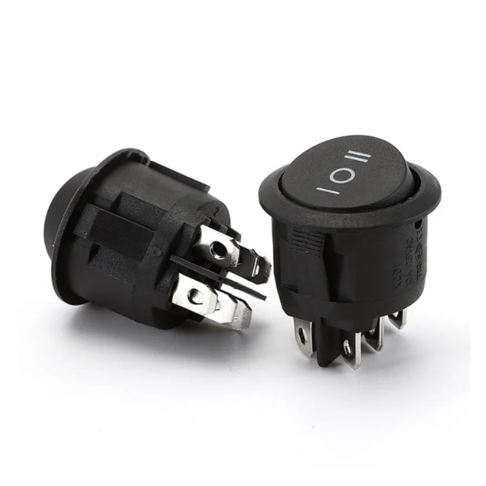 5 interruptores basculantes Redondos KCD1-206 de 23 mm, 3 Posiciones, 6 Pines, Encendido-Apagado-Encendido, 10 A, 125 V CA