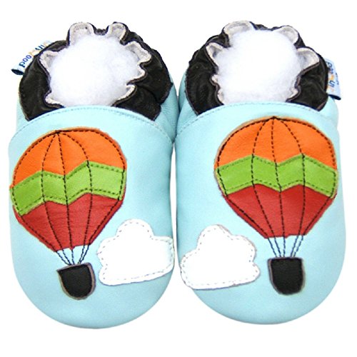 Soft Sole Leather Baby Shoes Infant Toddler Child Kid boy Crib Shoes Hotballoon Blue (6-12month, Blue)