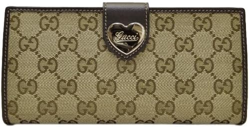 Amazon グッチ Gucci 長財布 3550 Ffpag 9643 Wホック Gg柄キャンバス レザー ハートモチーフ ベージュ ダークブラウン 並行輸入品 Gucci グッチ 財布