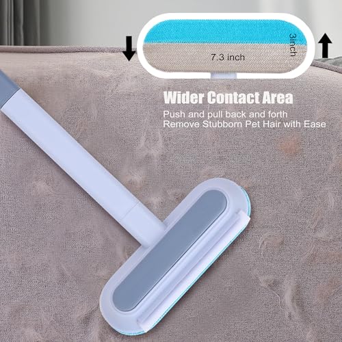 Image of Pet Hair Remover for Furniture, 17.3Inch, Reusable Lint Brush for Dog and Cat Hair - Multifunctional Fur Removal Tool, Gentle on Couches, Carpets, Car Seat, Clothes, Bedding (Pack of 2)