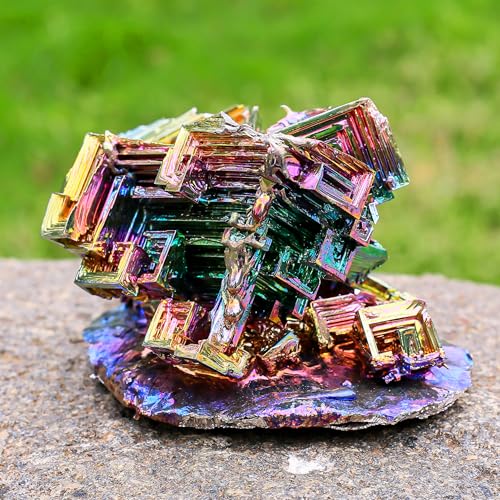 Image of Extra Large Bismuth Ore Crystal - (1.5 to 2lb) Iridescent Rainbow Metal Art Specimen - Home Decoration, Education, Healing Stone, Collection
