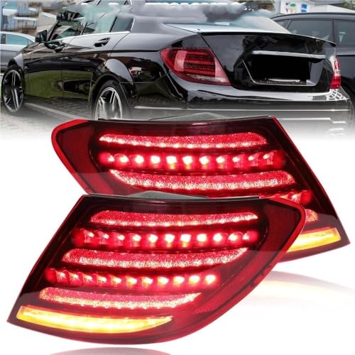 Feux arrière LED W204 2007-2013 feu de frein clignotant et antibrouillard rouge