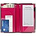 GOLGINO Server Book for Waitress & Waiter 9" x 5", Two Zipper Pockets & ID Holder, Premium Receipt Organizer Wallet Fits Aprons, 11 Money Pockets Perfect for Server Banking (Black/Magenta)