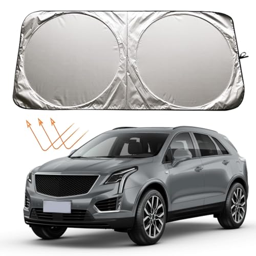 XHRING Car Windshield Sun Shade Sunshade for Cadillac XT6 XT5 CT5 XT4 Escalade CT4 CTS XTS CT6 ATS...