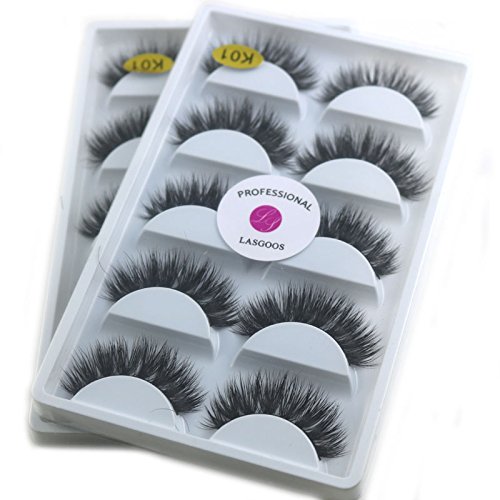 Mink Eyelashes, Lashes Mink Wholesale,3D Real Mink Luxurious Eye Lashes,Cross Thick Long Drama Reusable 10 Pairs Wholesale Fake Eye Lashes Extensions for Eye Makeup 5 Pairs/Pack in bulk (K01-2PACK)