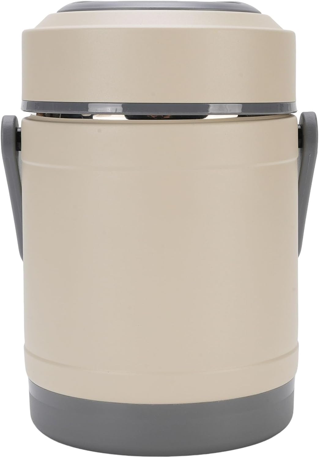 TOPINCN Thermal Cooker Pot Portable Stainless Steel 2L Thermal Cooking Pot with 3+1 Containers Mini Constant Temperature Heat Preservation Lifting Potfor Travel Camping Office (Beige)