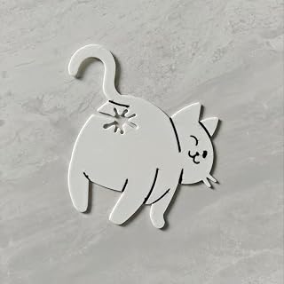 [Cat Bread Clip] Cat Butt Bread Clip - 3D Printed Humorous Kitchen Gadget - Plastic Bag Holder for Bread & Snacks (White)