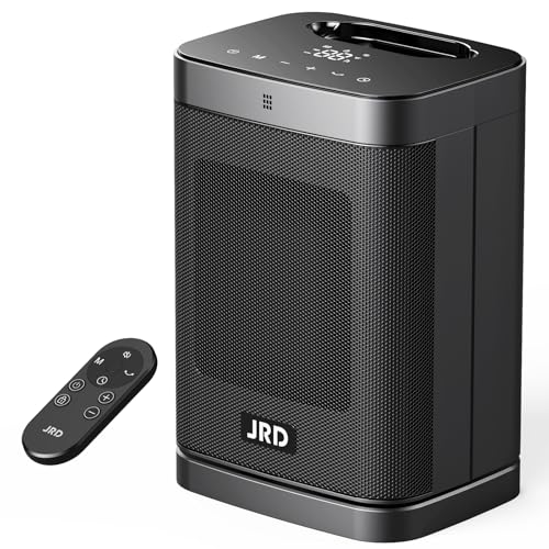 Space Heater Indoor with 80°Oscillation, Thermostat, 12h Timer, Fast Heat, Eco Mode, Remote, Small Quiet Safe Room Electric Heater, Portable Desk Heat for Office Bedroom Home