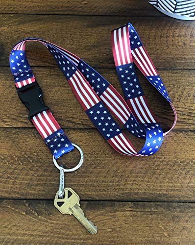 Limeloot American Flag Lanyard With Release Buckle And Key Chain Holder #TOP3