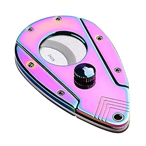 SMSOM Sigarensnijder Roestvrij Staal Dubbele Bladen Sigaar Guillotine, Roestvrij Staal Sigarensnijder Gift Box (Kleur: B…