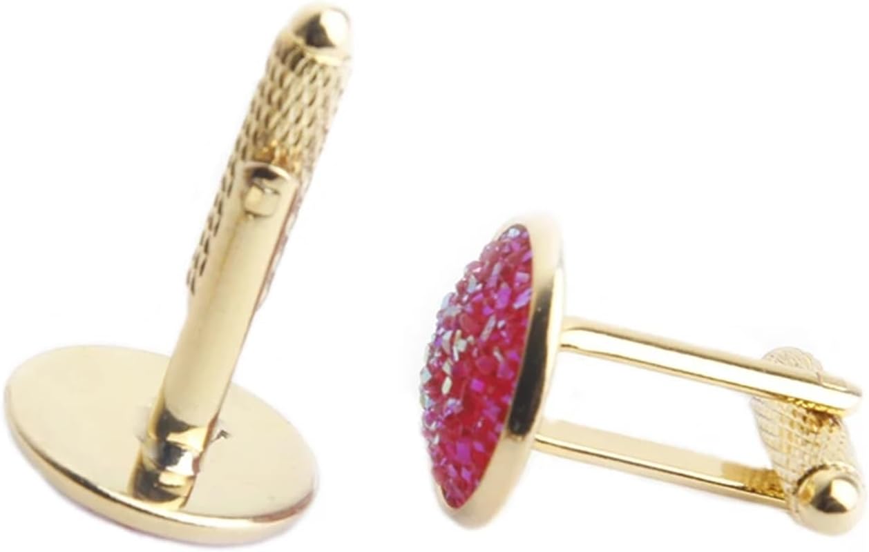 Cuff Links Mens 2 Pairs Simple Shirt Cufflinks for Men Rhinestones Cuff Links Round Sleeve Button Christmas Men's Cuff Link