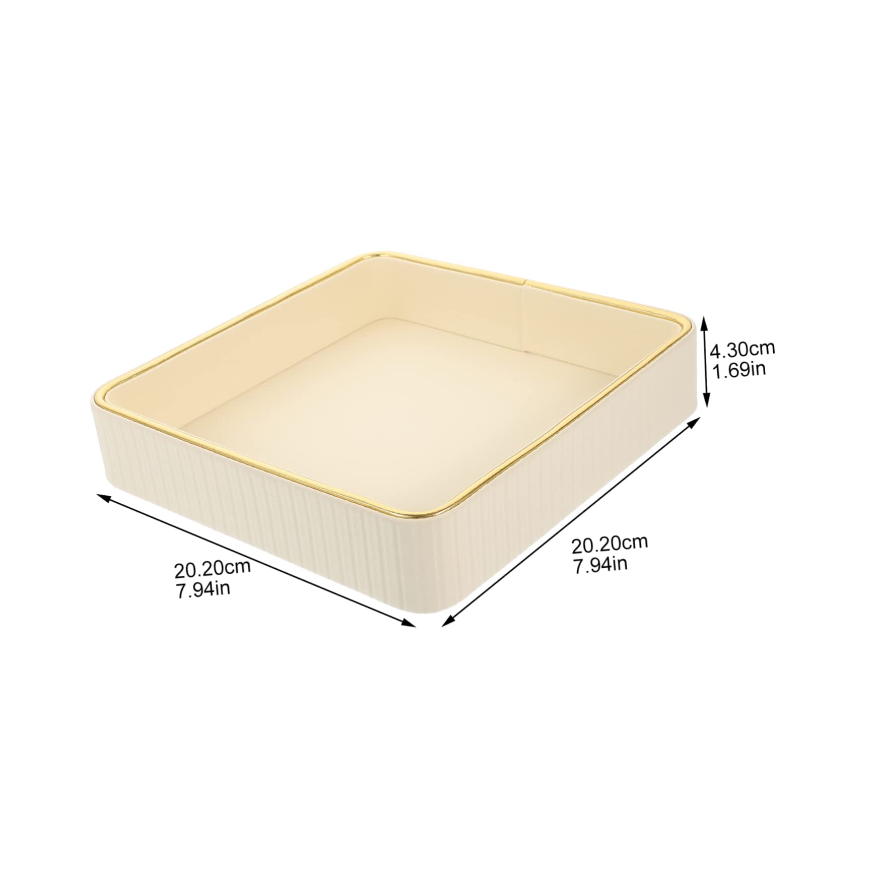 Luxshiny Bandeja Organizadora Diseño Moderno y Sencillo Cuadrada de Cuero Blanco Fácil Exhibición y Almacenamiento para Llaves y Joyas Adecuado para Sala o Dormitorio