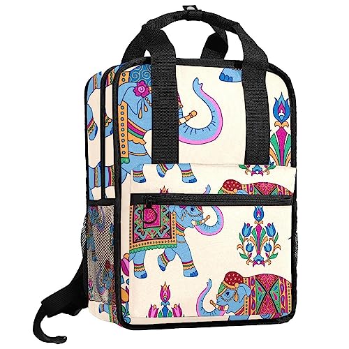 Sac à dos pour garçons mandala éléphants multicolore 35cm