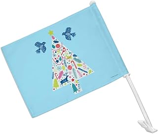 GRAPHICS & MORE Folk Christmas Tree Car Truck Flag with Window Clip On Pole Holder