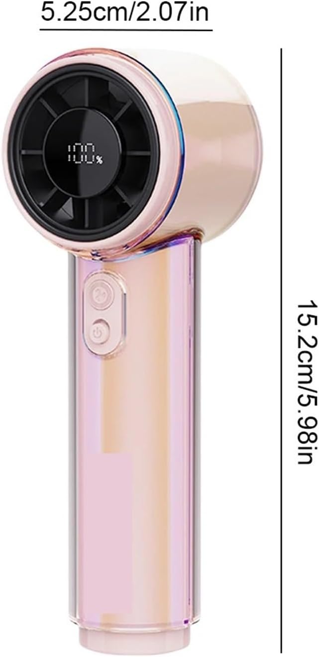 Portable Fan 3000mAh Rechargeable 100-level Speed Adjustable Desktop Fan Personal Fan Office Travel Outdoor(Pink)