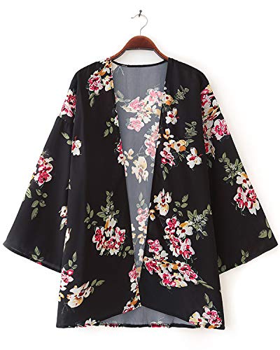image for Balasami Women's Floral Cardigan Lightweight Kimono Casual Loose Open 