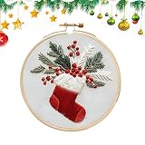 Christmas Embroidery Kit | Creative Handmade Needlework Craft Ornament Adul