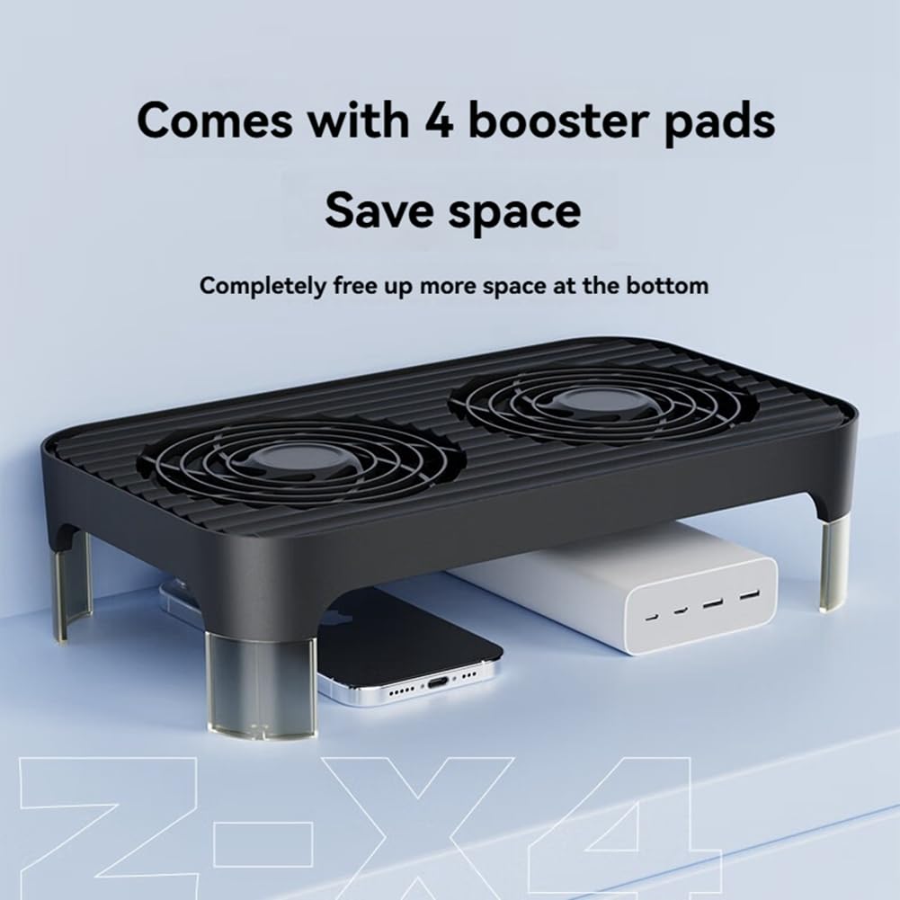 Z-X4 - Base di raffreddamento per router con doppio ventilatore, connettore di alimentazione USB e supporto per dissipatore di da 140 mm, per raffreddare l'host
