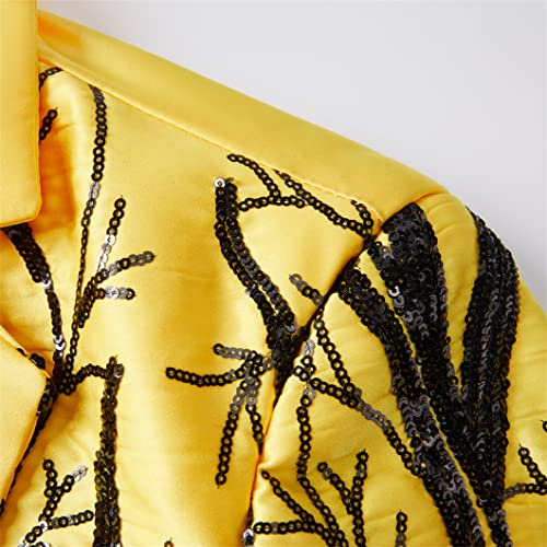 Glänzende Pailletten Herren Host Nightclub Schalkragen Ein-Knopf Smoking Hochzeit Anzüge & Blazer Mantel und Hose M – Bild 7