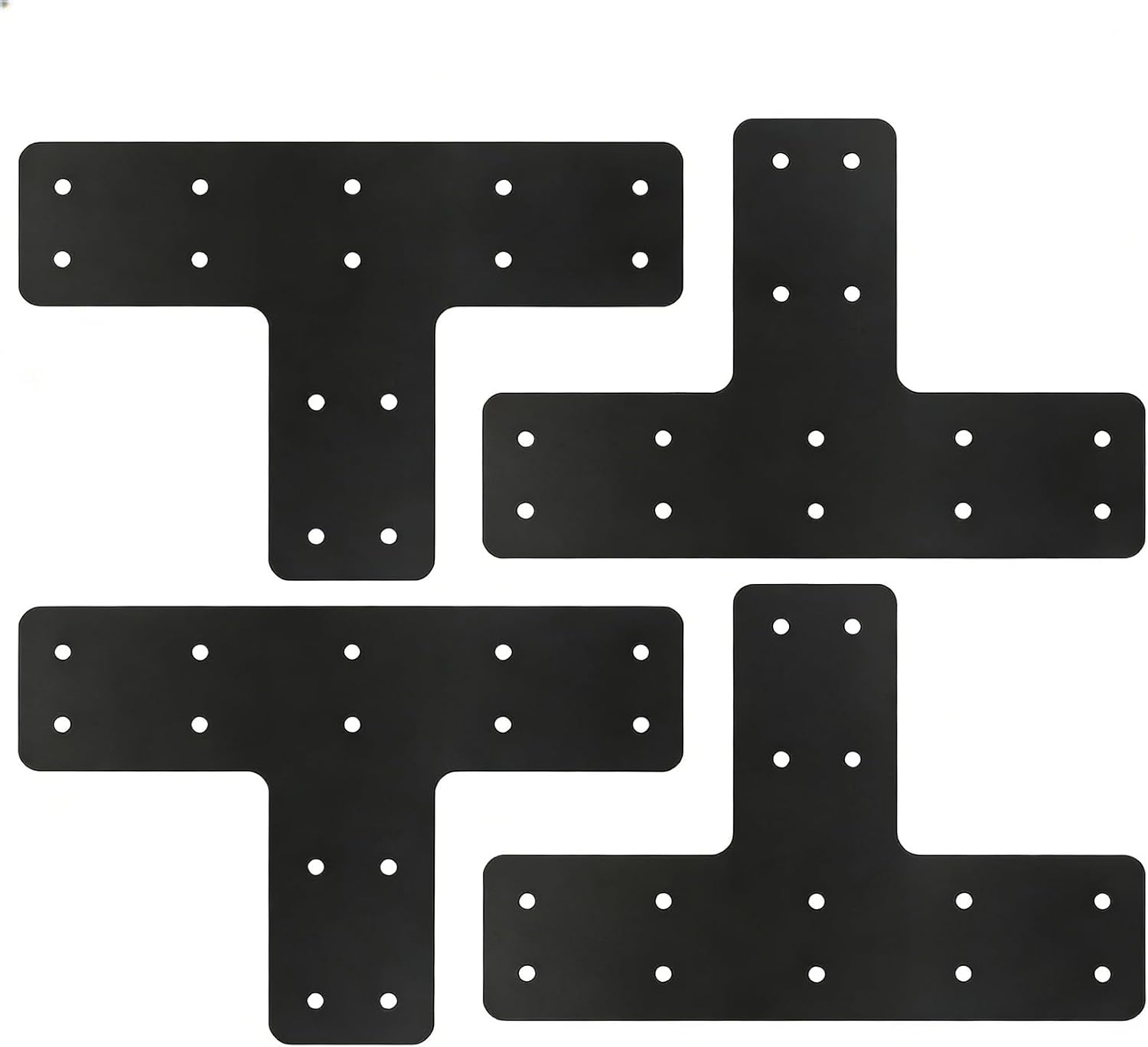 4 Pcs L Shape Post to Beam Bracket, 10x10 Inch Heavy Duty Steel Flat Mending Plate, Right Angle Corner Bracket Fit 6x6 Lumber for House Repair, Truss Framing & Pergola (L Shape)