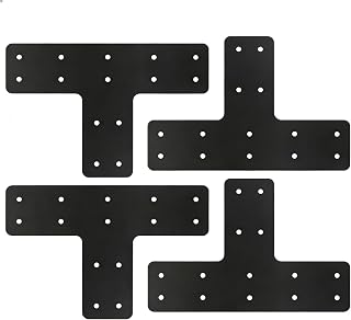 4 Pcs T Post Timber Bracket, 12x8 Inch Steel Mending Plate for 6x6 Lumber