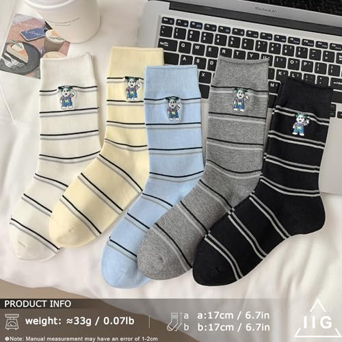 Image of IIG 5 Pairs Womens Novelty Cute Crew Socks Colorful Funny Ankle Socks Gifts for Womens Socks