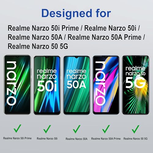 Image of ZAP CASE HD Plus Tempered Glass Screen Protector Compatible For Realme Narzo 50i Prime (Black) Edge To Edge Coverage With Easy Installation Kit
