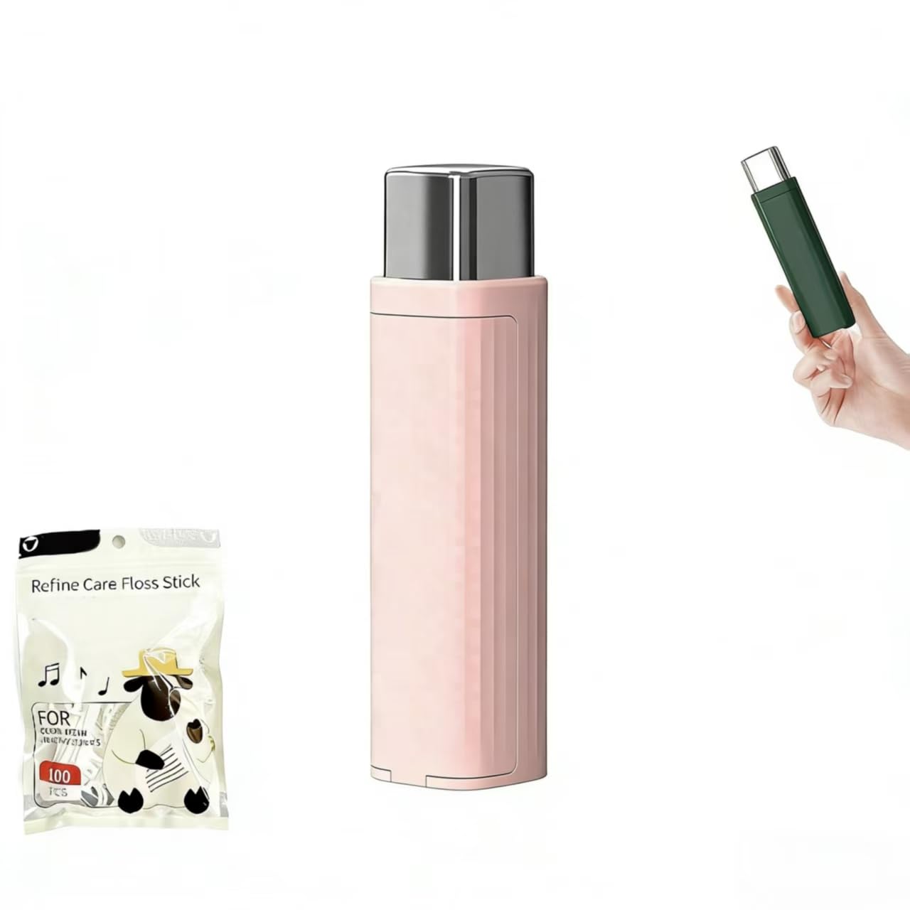 Portable Floss Dispenser, Pink, 1 Pcs