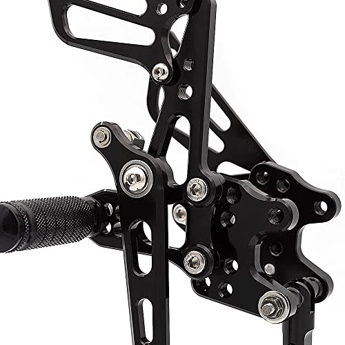 Cnc K9 K11 Motorcycle Rearset Foot Pegs Rear Set Footrests Compatible With Gsxr 1000 Gsxr1000 Gsx-R1000 2009-2016 Adjustable Black #TOP2