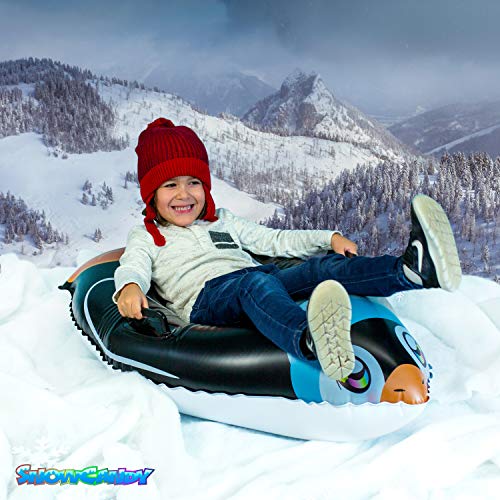 Pool Tube Penguin 37" Inflatable Swim Raft Toboggan, Pool Toys For Kids, Heavy Duty With Handles & Bottom, Summer Or Winter, Outdoor, Boys & Girls, Outdoor Pool Float, Easy To Inflate & Deflate #TOP3