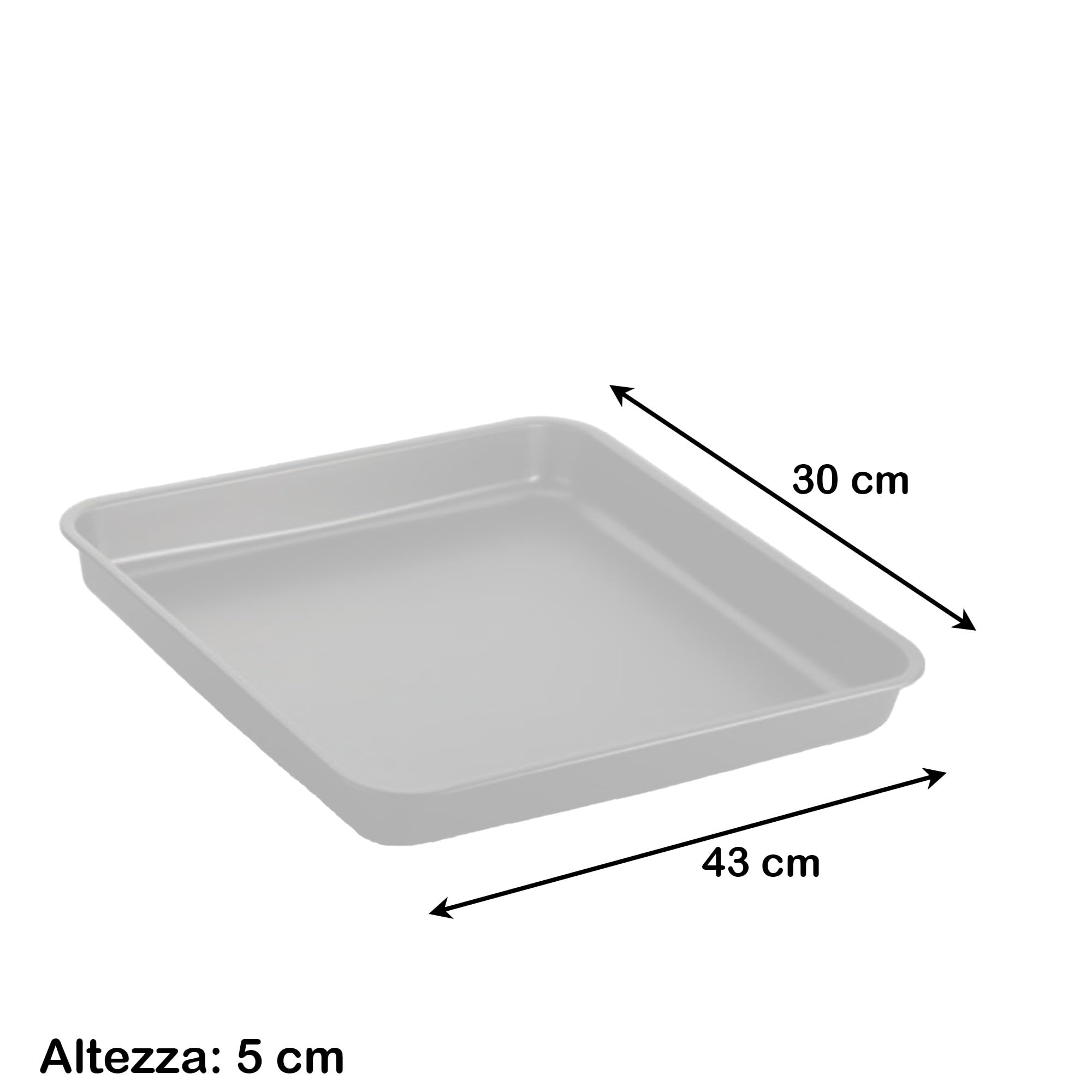 Teglia Rettangolare Antiaderente 43x30x5 Cm - In Alluminio, Multiuso Per Forno - Foto 9