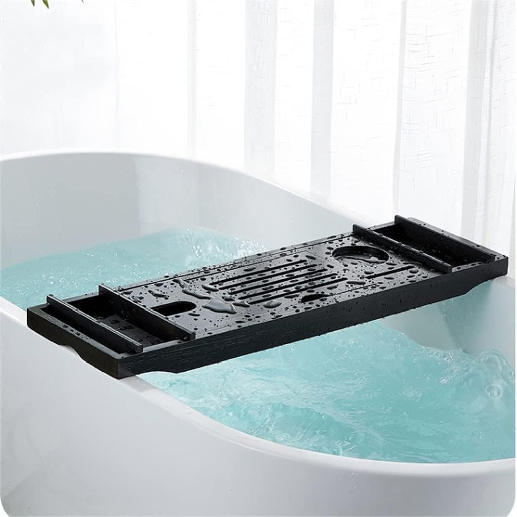 Adjustable Home Spa Wooden Bath Tray Bathtub Caddy Organizer Rack Bathroom Accessories Bathtub Rack Stand Holder(D)