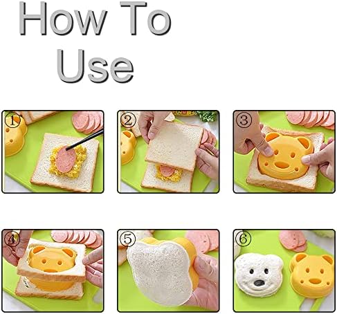 Sandwich Cutter Durable Bread Shapers Maker Cute Bread Mold for Parent Child Activities (HONGLAI-12)