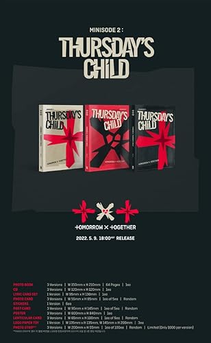 Miniatura 2 de TXT Minisode 2 Thursday's Child 4to Mini álbum versión final CD+1p Poster+64p PhotoBook+Lyrics Card Set+1p PhotoCard+ 6ea Pegatina + 1p Postal + 1p