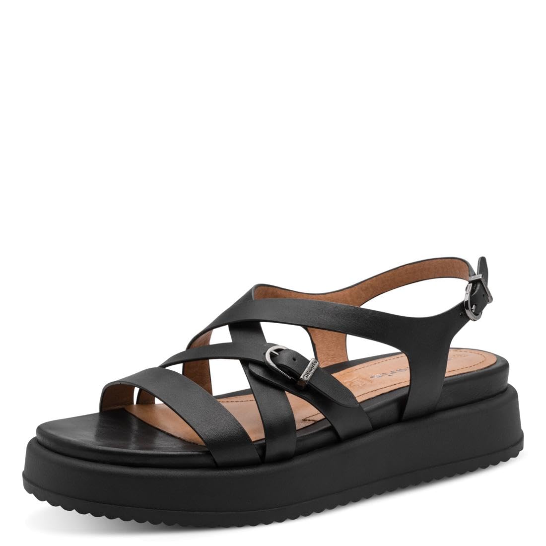 Tamaris Women’s sandal with wedge heel black 7.5 UK