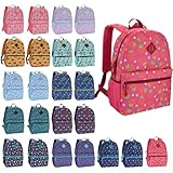 SUPRANICE 24-Pack 17' Elementary Bulk Backpacks for School, Bulk Printed Bookbags for Boys and Girls Ages 5-11, Assorted Prints for School Drives, Donations, and Giveaways