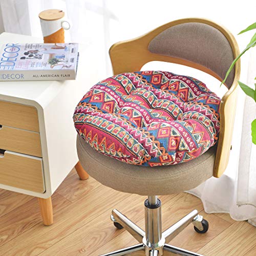 Vctops Bohemian Soft Round Chair Pad Garden Patio Home Kitchen Office Seat Cushion Red Diameter 20" #TOP1